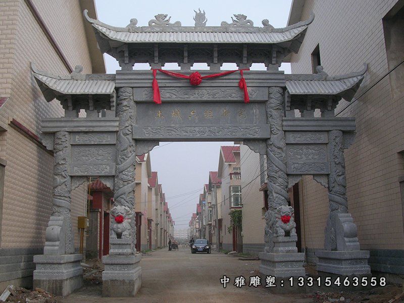 大型石雕景观牌坊雕塑