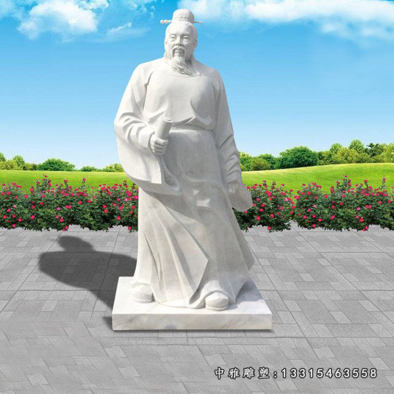 汉白玉李白 石雕校园人物雕塑 - 副本
