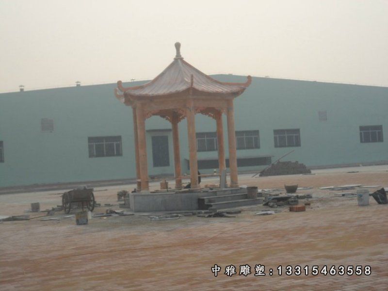 石凉亭，晚霞红凉亭 (1)