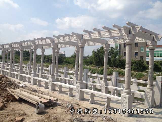 简易石雕长廊，公园景观石雕