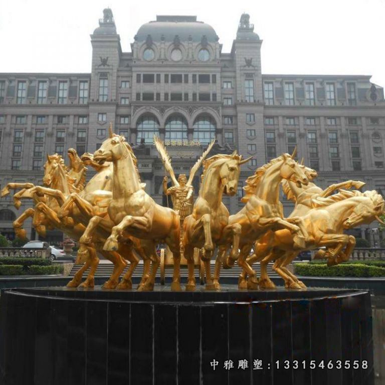 漆金阿波罗战车铜雕 (2)