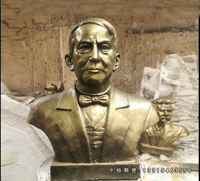 铜雕名人爱迪生胸像雕塑