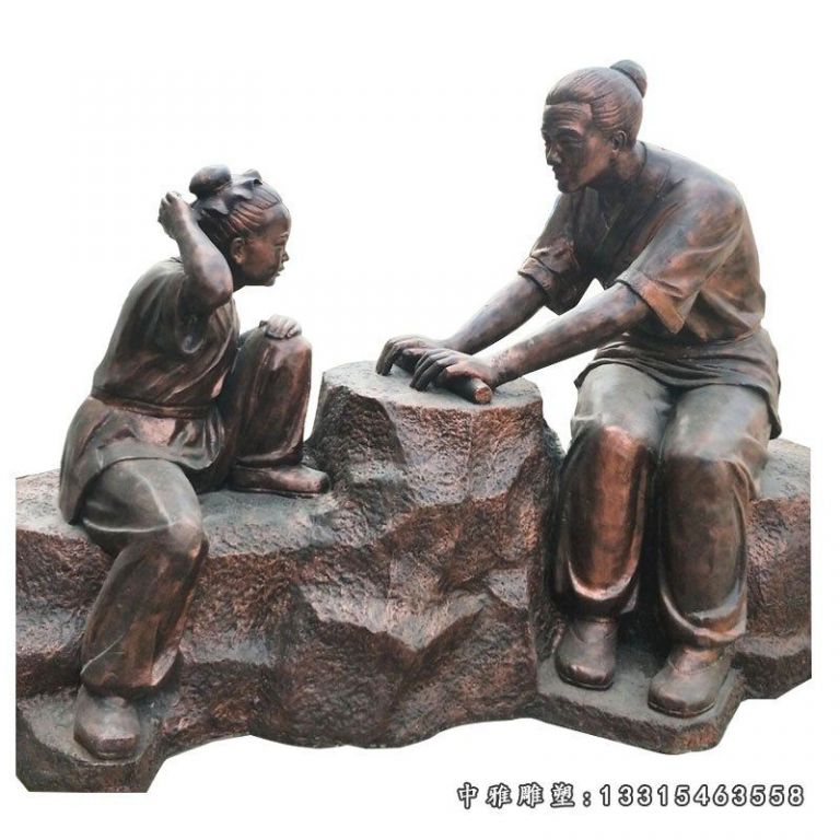 铜雕铁杵磨成针人物雕像