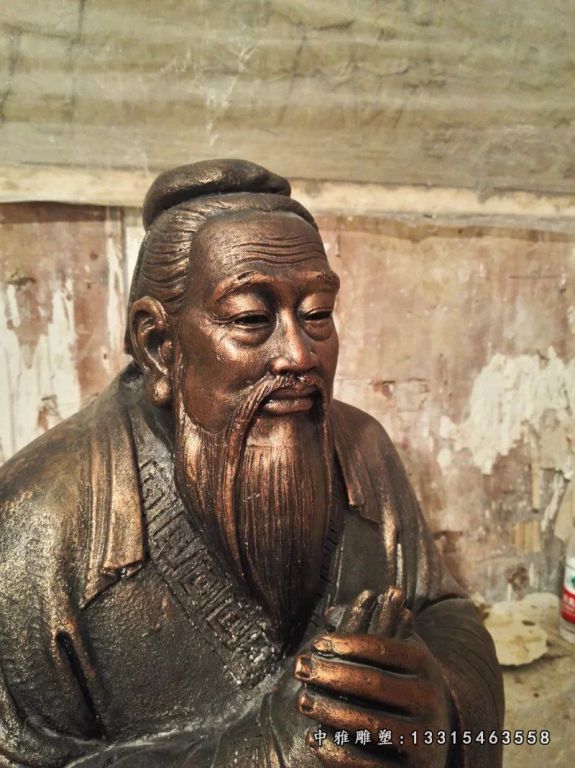 孔子铜雕，铸铜孔子雕塑，校园名人铜雕 (5)