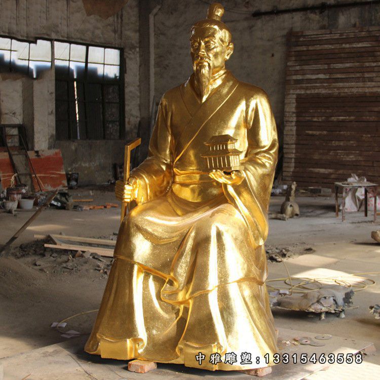 铜雕古代鲁班人物雕塑 (1)