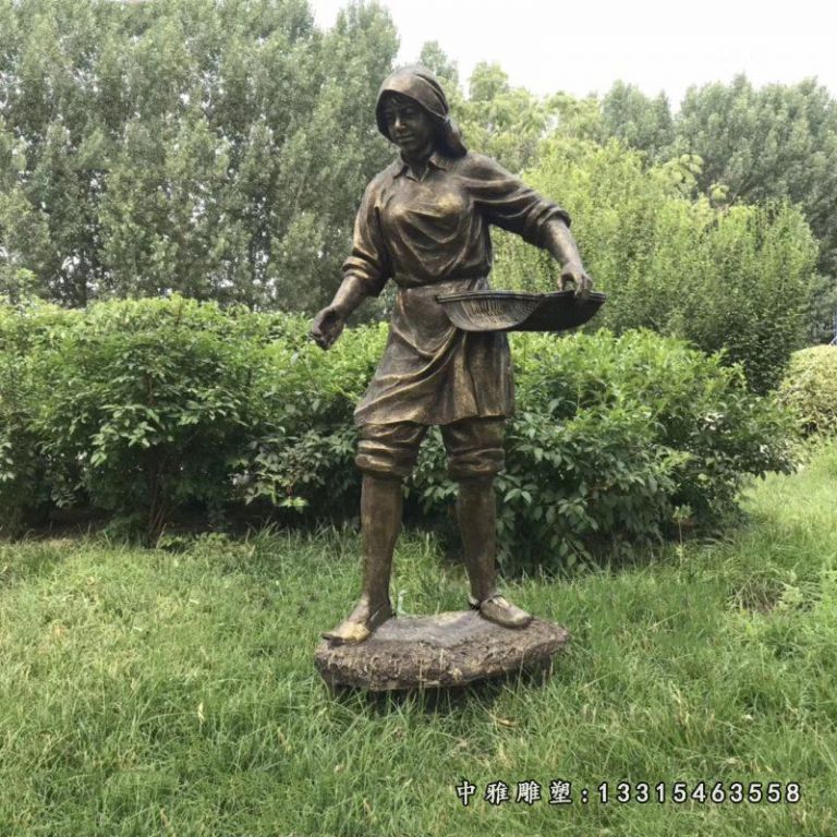 公园农耕人物铜雕 (2)