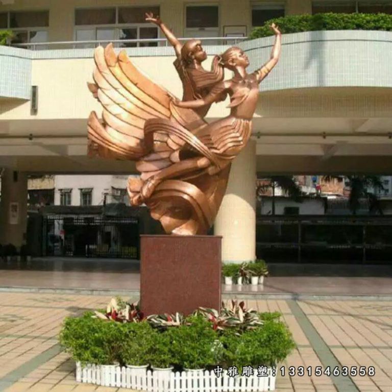 跳舞铜雕，景观校园铜雕