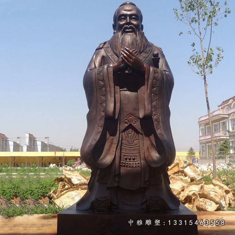铸铜校园孔子雕像