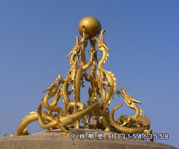铜雕广场动物龙雕塑