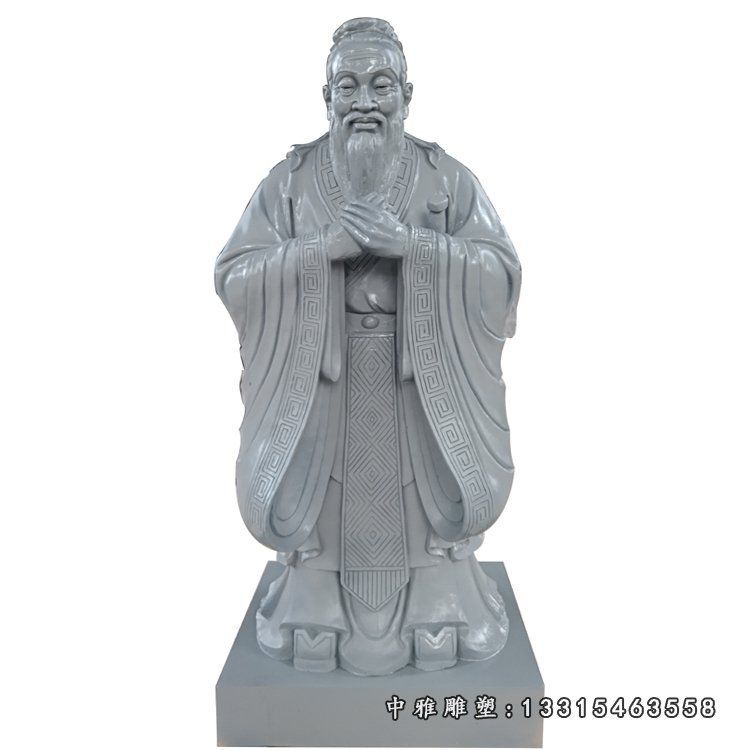 玻璃钢仿真孔子雕塑，校园景观雕塑