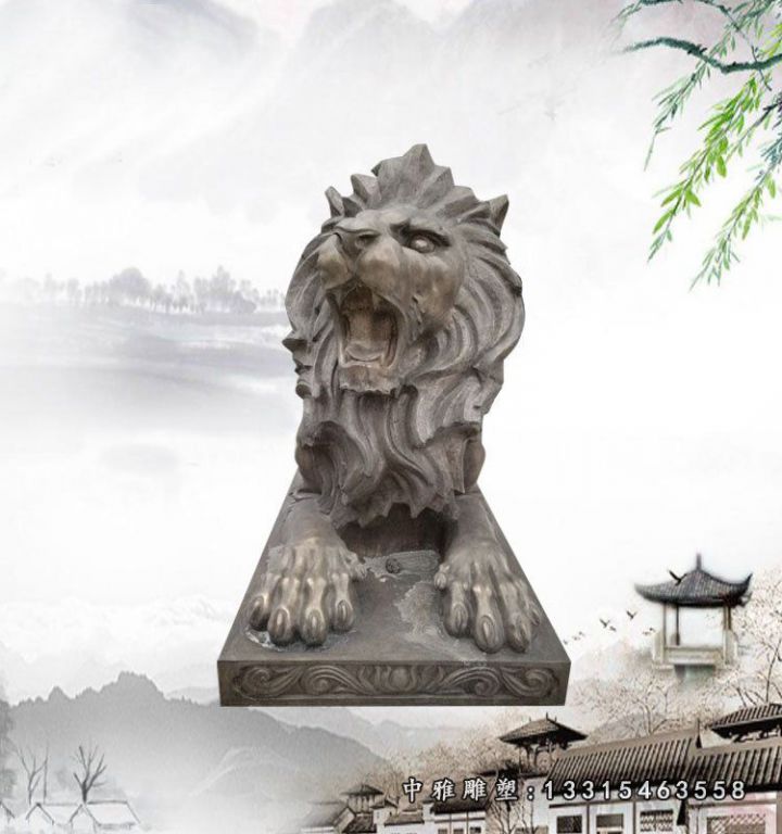 铜雕镇宅狮子动物