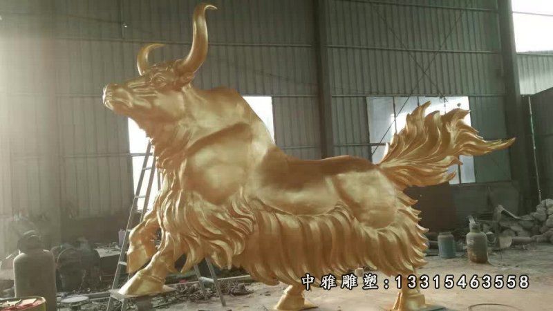 不锈钢钛金耗牛雕塑 (1)