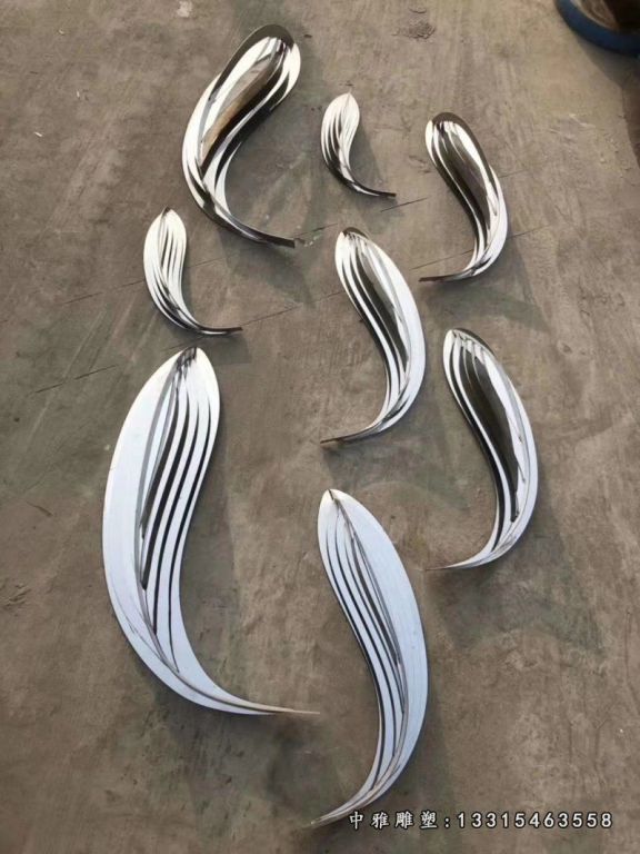 不锈钢镜面鲤鱼动物雕塑 (3)