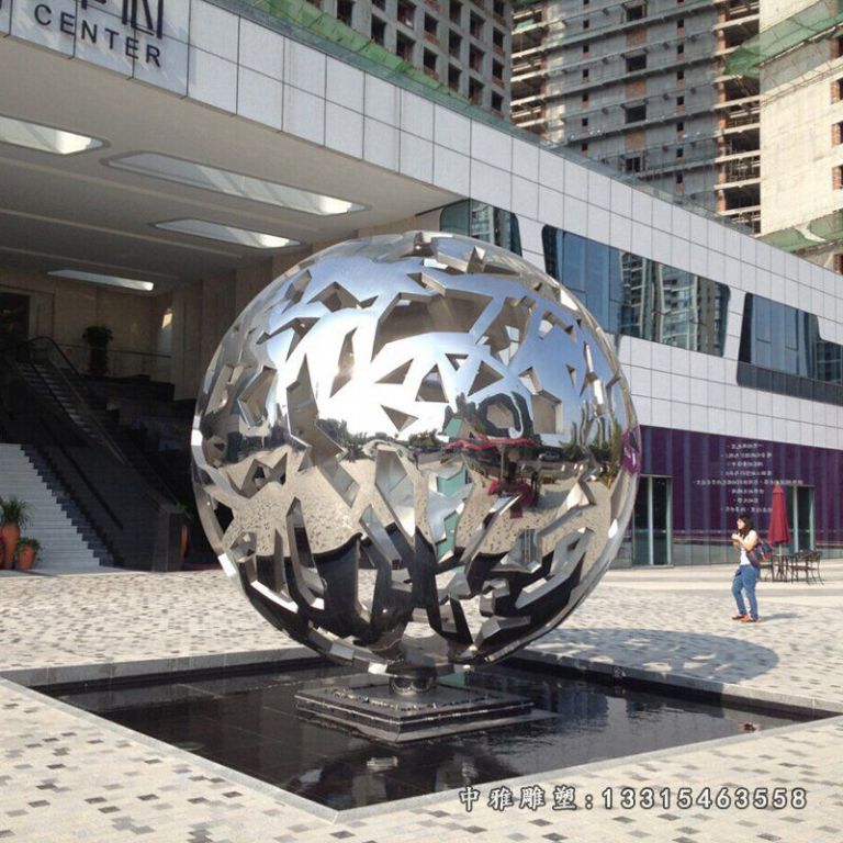 镂空圆球不锈钢摆件