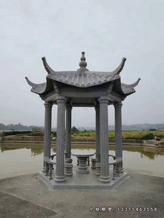 公园石雕凉亭