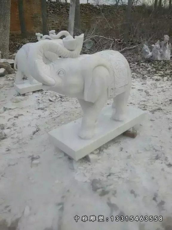卷鼻石雕大象雕塑