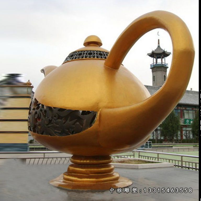 景观铜雕茶壶