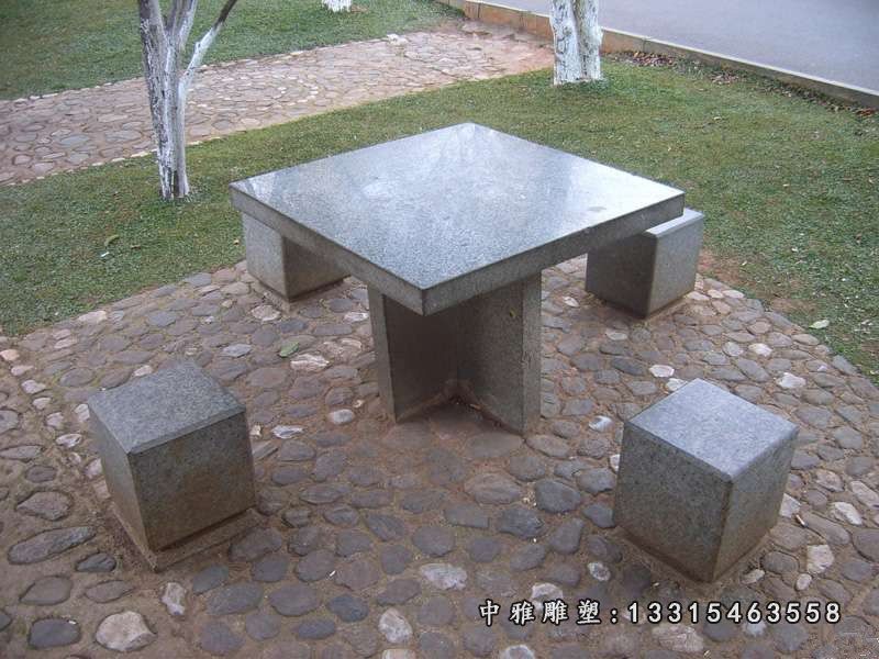 石雕公园桌凳雕塑