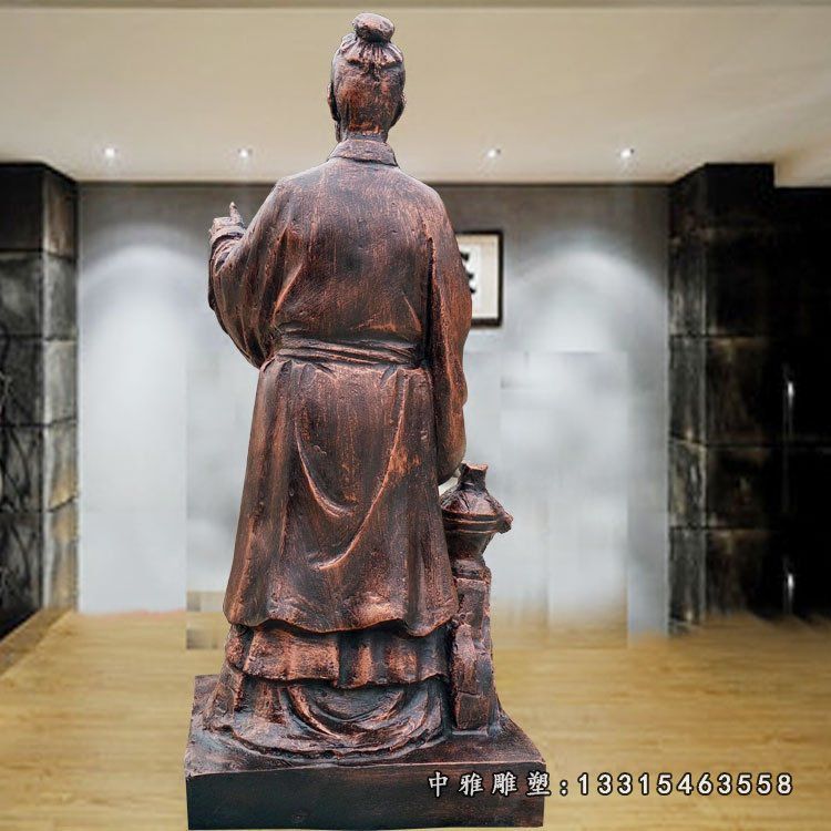 古代人物铜雕杜康