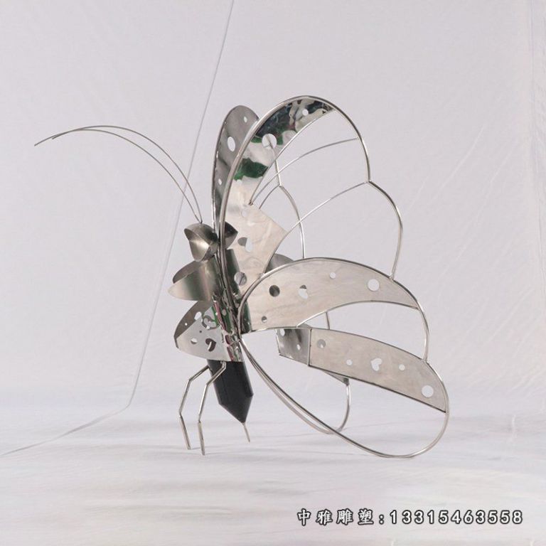 动物不锈钢蝴蝶雕塑