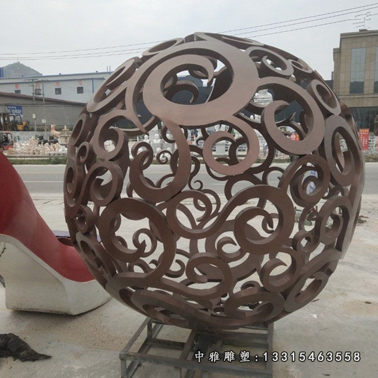 不锈钢广场镂空圆球