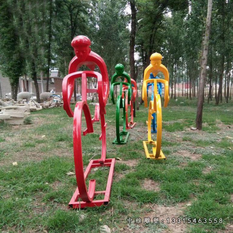 不锈钢公园赛车人物雕像