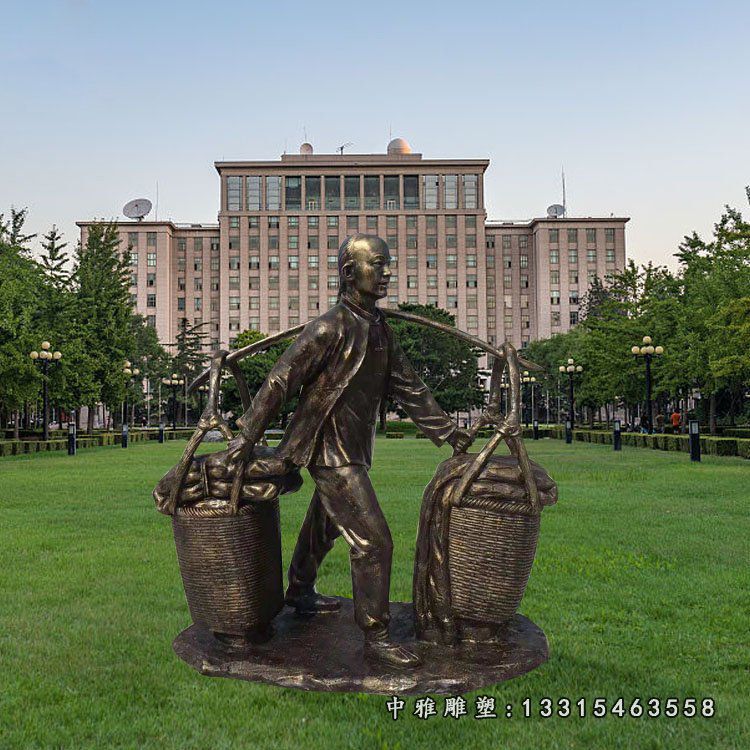 铜雕商业街搬运工
