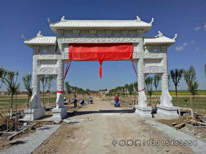 大理石城市牌楼景观雕塑
