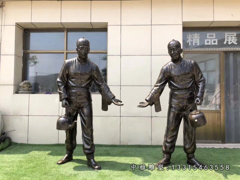 店小二铜雕民俗雕塑