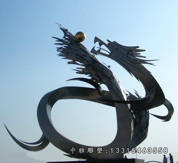 城市不锈钢龙雕塑
