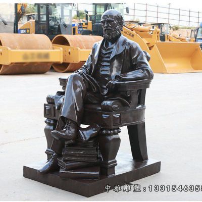 西方人物铜雕达尔文