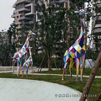 长颈鹿不锈钢动物雕塑