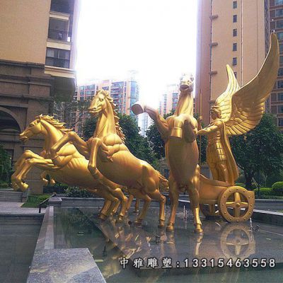 铜雕阿波罗战车雕塑