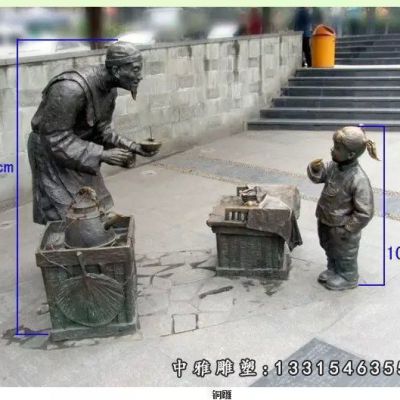 铜雕步行街人物雕塑