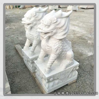 石雕看门麒麟
