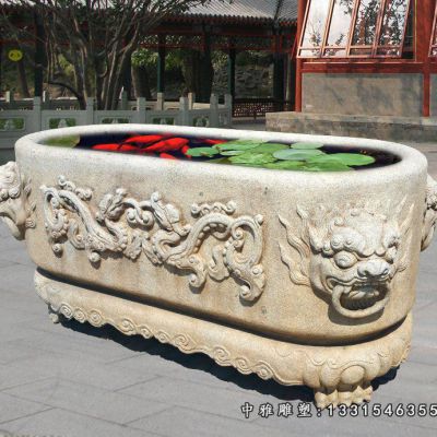石雕庭院水缸景观