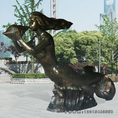 城市铜雕美人鱼