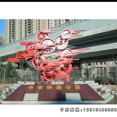 不锈钢抽象齿轮景观雕塑