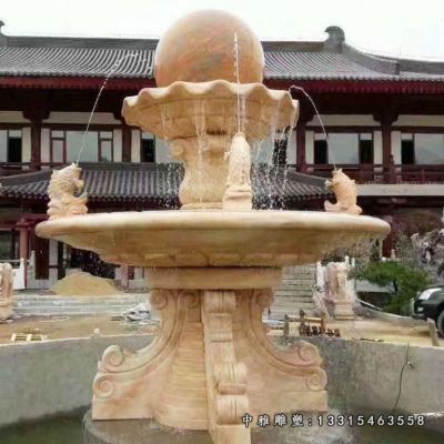 风水球喷泉石雕景观