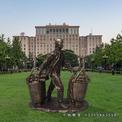 铜雕商业街搬运工
