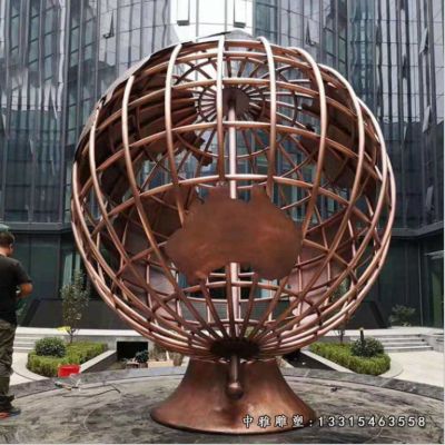景观铜雕地球仪雕塑