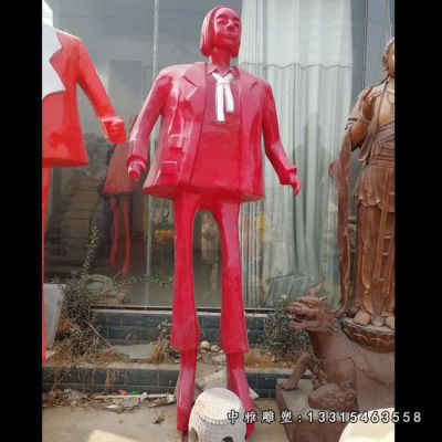 不锈钢抽象购物人物雕塑
