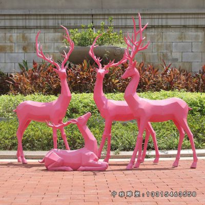不锈钢彩色梅花鹿雕塑