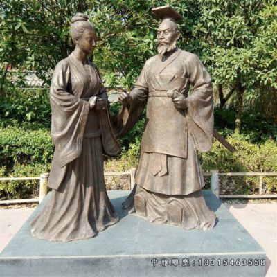 石雕古代夫妻雕塑
