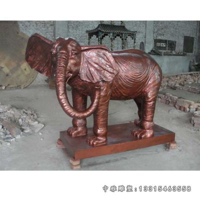 铜雕大象城市动物雕塑