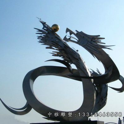 城市不锈钢龙雕塑