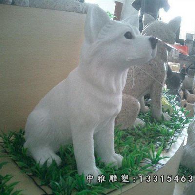 大理石狗动物雕塑