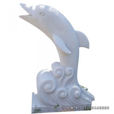 大理石海豚动物雕塑