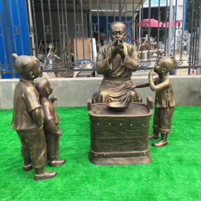 吹糖人铜雕人物雕塑