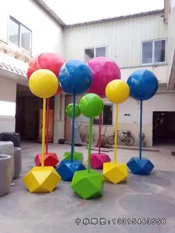 不锈钢广场彩绘气球雕塑